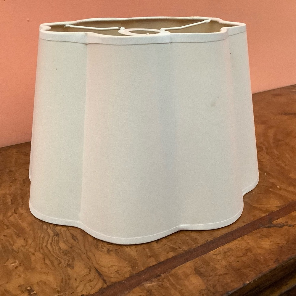 Outscalloped Drum Fabric Lampshade 10” Bottom X  7.5” High X  8.75” Top